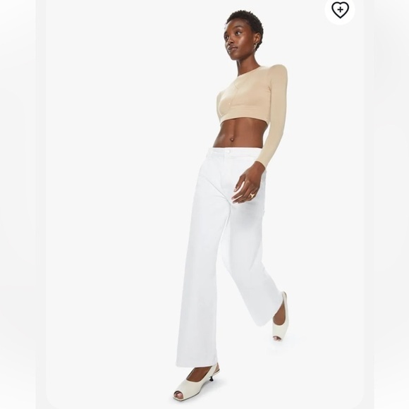 MOTHER Snacks The Fun Dip Utility Puddle jeans in Sticky Rice - Picture 2 of 16